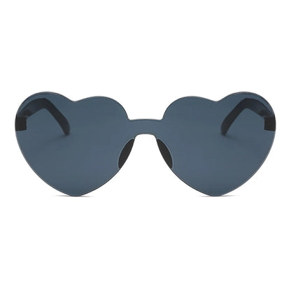 New Fashion Candy Heart Sunglasses Women Gradient Color Integrated Sun Glasses Personality Frameless Design Female