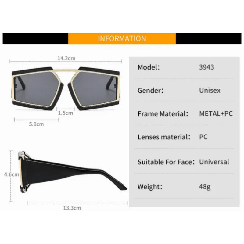 New Fashion Irregular Square Sunglasses For Women Men Vintage Luxury Sun Glasses Trending Shades UV400 Eyeglasses