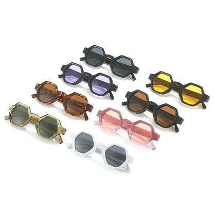 SHAUNA Retro Polygon Quadratische Sonnenbrille für Frauen Schattierungen UV400 Mode Punk Candy Farbe Männer Sonnenbrille