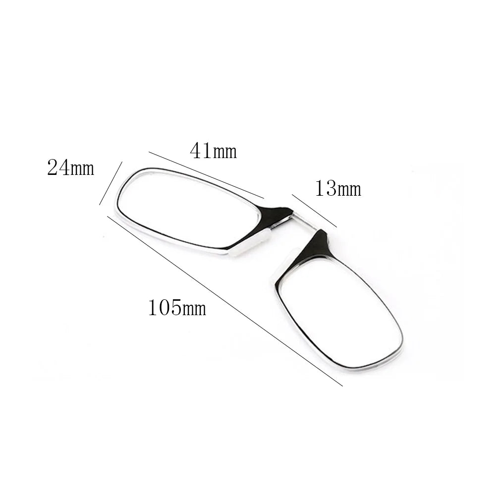 Lunettes de lecture à pince-nez pliables sans branches, ultralégères, porte-clés, pour hommes et femmes, mini lunettes presbytes portables +1,0 à +4,0