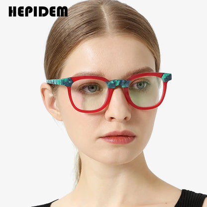 HEPIDEM Matte Acetate Glasses Men Retro Square Eyeglasses 2023 New Women Spectacles Eyewear H9269