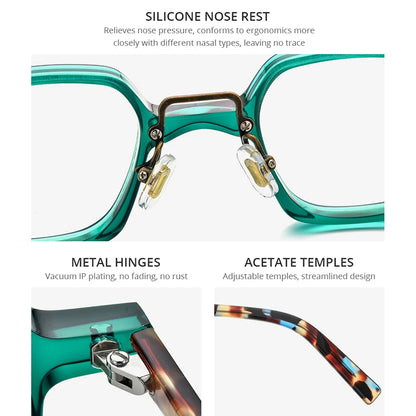 HEPIDEM Acetate Eyeglasses Men 2022 Vintage Retro Square Glasses Frame Women Spectacles Eyewear 9196