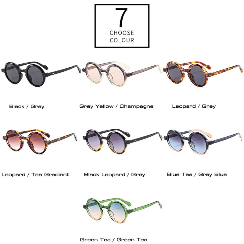 SHAUNA Retro Round Punk Women Sunglasses Fashion Double Color Gradient Shades UV400 Men Trending Rivets Sun Glasses