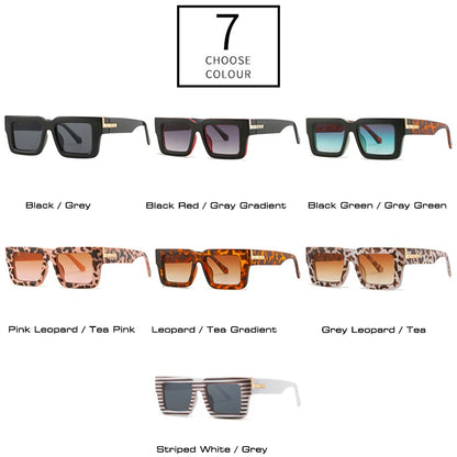 SHAUNA Retro Square Sunglasses Women Fashion Leopard Gradient Shades UV400 Men