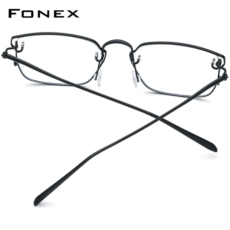 FONEX Pure Titanium Glasses Men Retro Vintage Square Eyeglasses 2022 New Frame Eyewear F98641