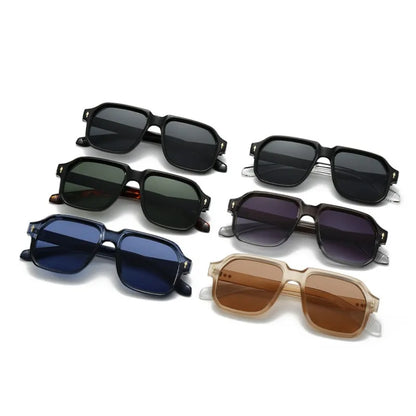 New Fashion Square Sunglasses For Women Men Luxury Retro Rivet Decorate Modern Driving Outdoor Shades UV400 Sun Glasses