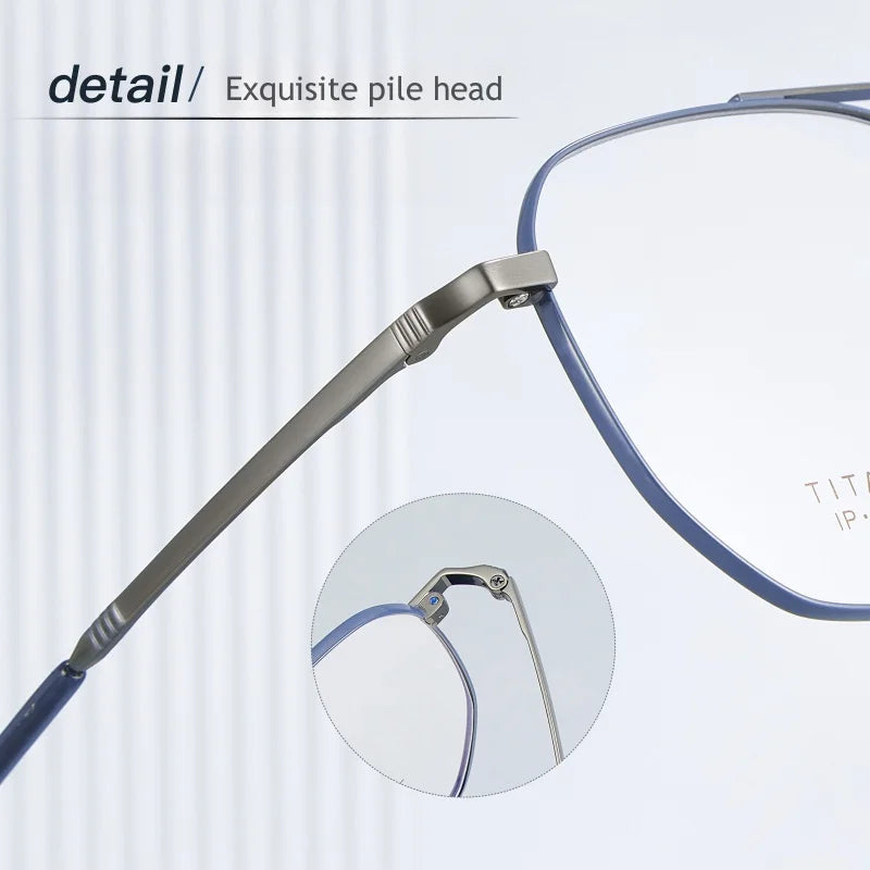 Neue modische Doppelstrahl-Brille aus reinem Titan für Herren, ultraleichte und bequeme optische Korrekturbrille für Männer 6137