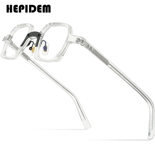 HEPIDEM Acetate Glasses Men 2022 Vintage Retro Square Eyeglasses Frame Women Spectacles Eyewear 9187