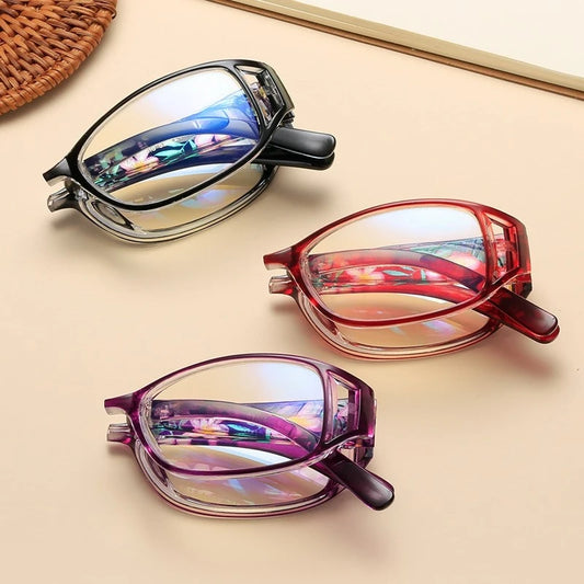 New Folding Presbyopic Reading Glasses Anti-blue Light Glasses Portable Presbyopic Glasses Elegant PC Eyewear For Men