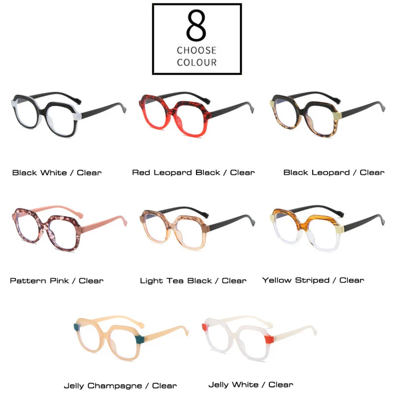 SHAUNA Retro Anti Blue Light Women Square Double Color Glasses Frame Fashion Leopard Men Optical TR Eyeglasses Frame