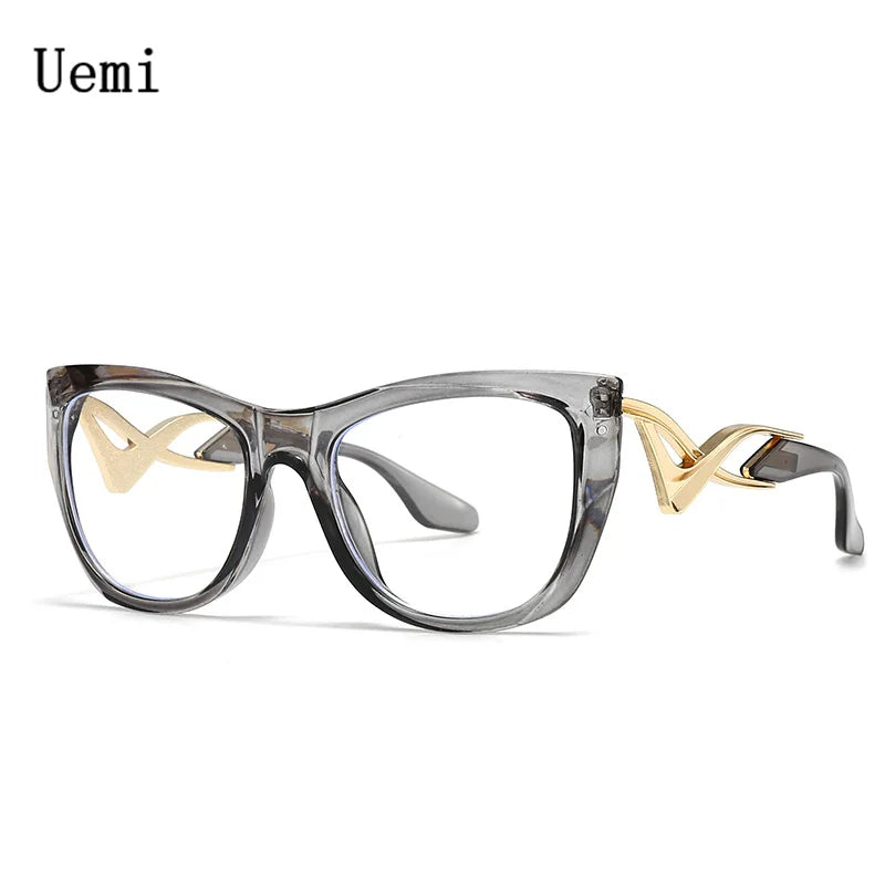 New Fashion Women Anti Blie Light Cat Eye Glasses Frame For Men Retro Clear Transparant Lens Reading Computer Optical Eyewear wh