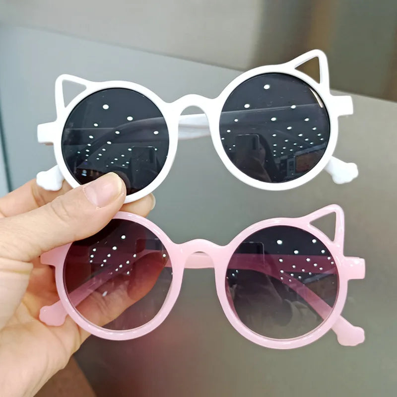 Children Cute Animal Cartoon Sunglasses Summer Girls Boys Cat Ears Sunglasses Lovely Vintage Sun Glasses UV Protection Eyewear