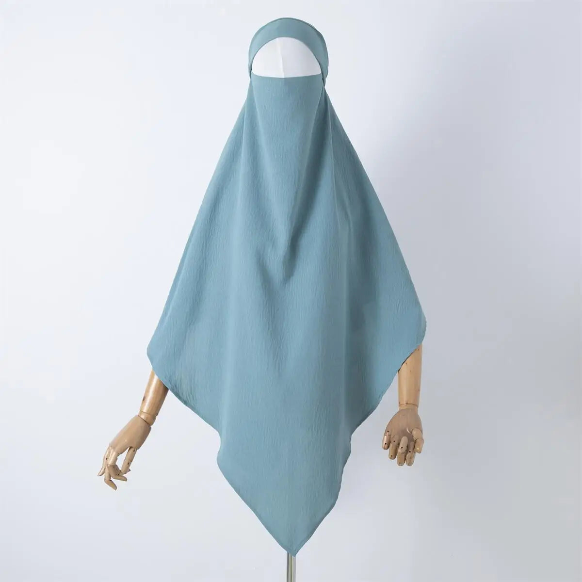 1pc Hijab de Paryer en soie glacée à double couche, foulard instantané long de style islamique de Dubaï, respirant, adapté aux festivals et aux prières