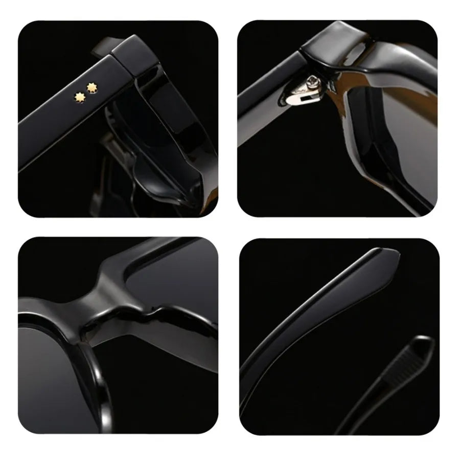 New Fashion Square Sunglasses For Women Men Luxury Retro Rivet Decorate Modern Driving Outdoor Shades UV400 Sun Glasses