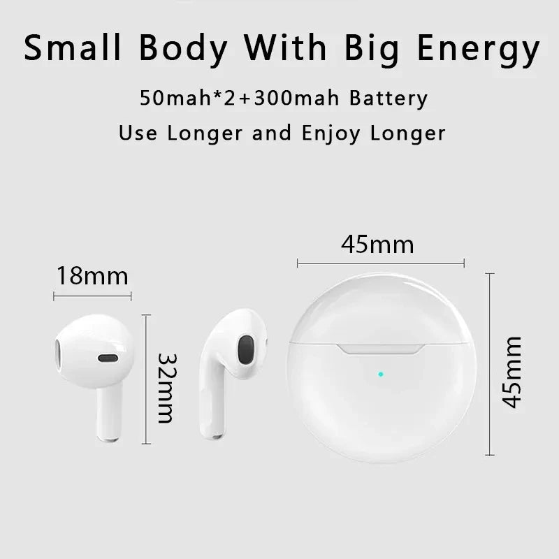 Air Pro 6 TWS Wireless Bluetooth Earphones Headphones Mini Earpone Headset For Xiaomi Android Apple iPhone Earbuds