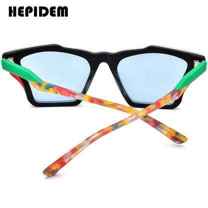 HEPIDEM Acetate Polarized Sunglasses Men 2024 New Retro Colorful Trendy Design Cat Eye Sun Glasses UV400 Women Shades H9360T