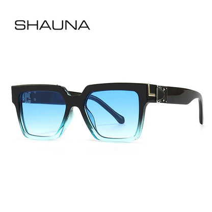 SHAUNA Retro Square Colorful Women Luxury Sunglasses Brand Designer Gradient Mirror Shades UV400 Men Trending Sun Glasses