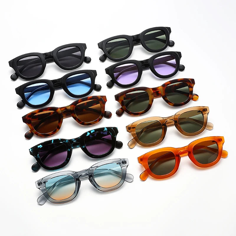 2024 Nouvelles lunettes de soleil femme cadre ovale cadre épais petit visage personnalité rétro lunettes de soleil multicolores lunettes de mode