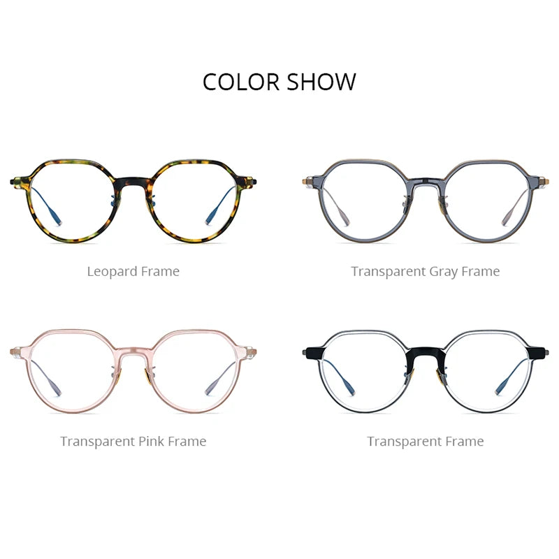 FONEX Acetate Titanium Glasses Men Vintage Square Eyeglasses Women Spectacles Eyewear LILAC