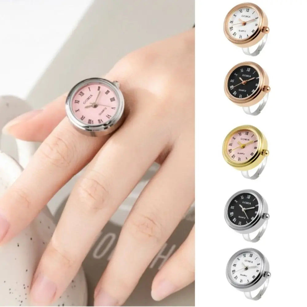 Mini Couple Watch Ring Retro Round Gift Finger Clock Ring Couple Watches Finger Ring Watch Men