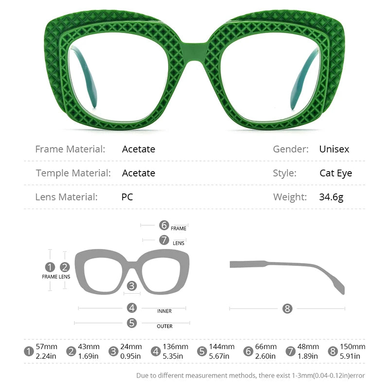 Lunettes en acétate creuses HEPIDEM pour hommes et femmes, verres rétro carrés, lunettes de vue 9323