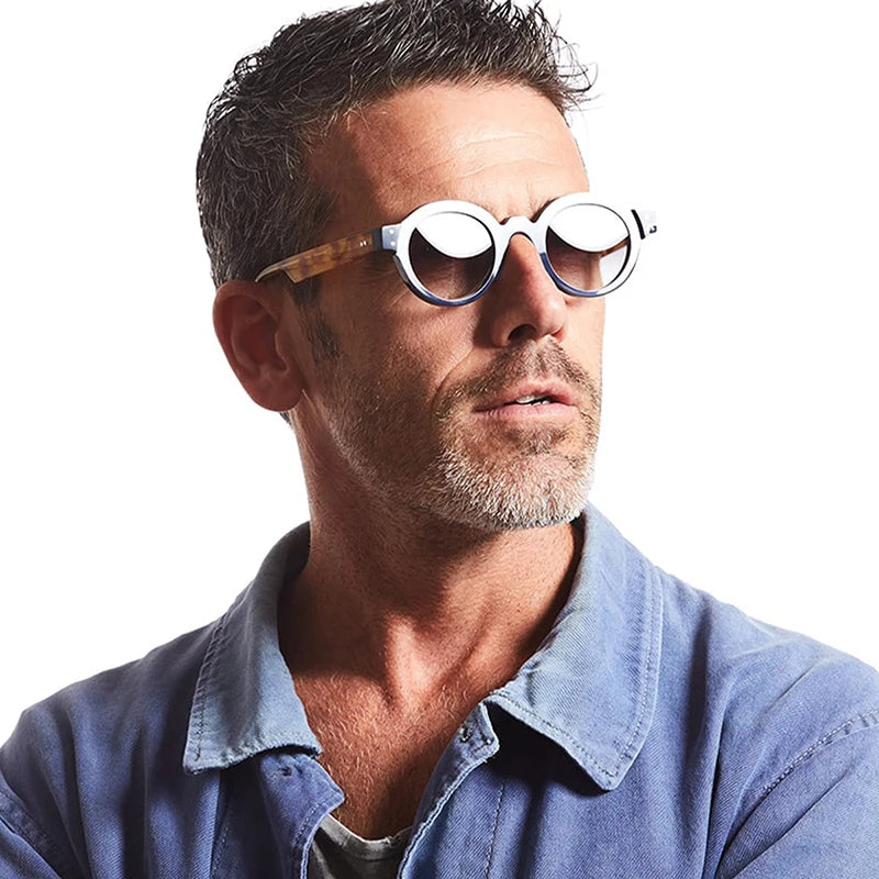 Lunettes de soleil rondes en acétate pour hommes et femmes, verres solaires rétro de marque de luxe, originales, faites à la main, UV400, pour l'extérieur, 2024