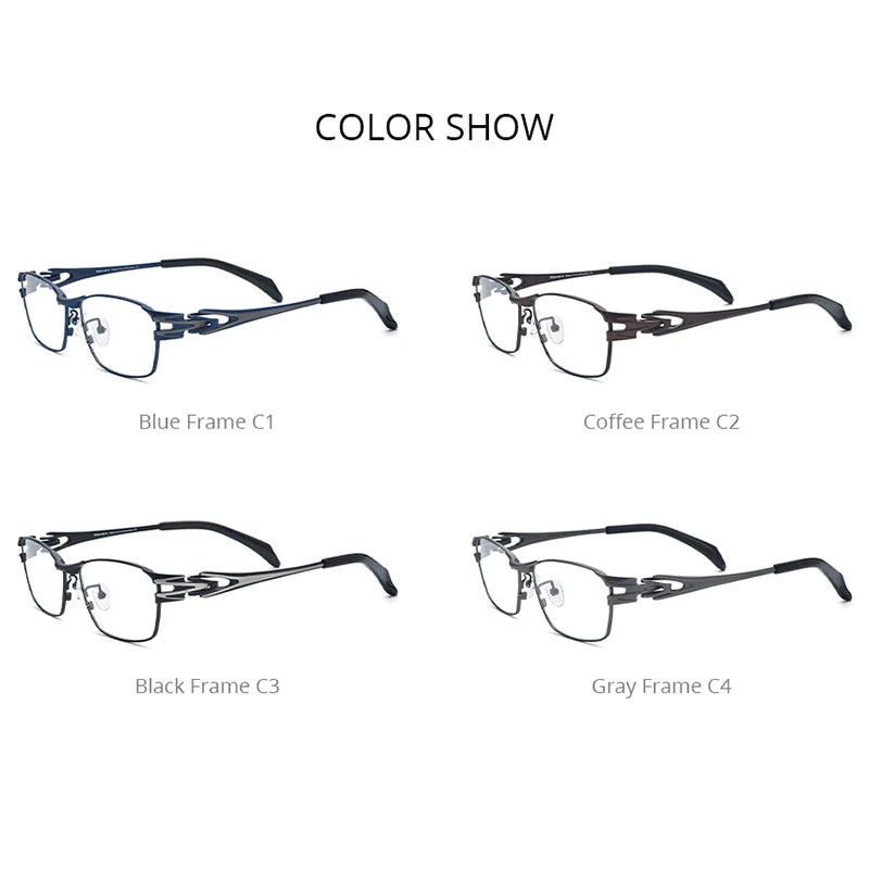 FONEX Titanium Eyeglasses Men Retro Square Ultralight Glasses 2024 New Male Eyewear F85764