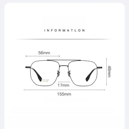 Neue modische Doppelstrahl-Brille aus reinem Titan für Herren, ultraleichte und bequeme optische Korrekturbrille für Männer 6137