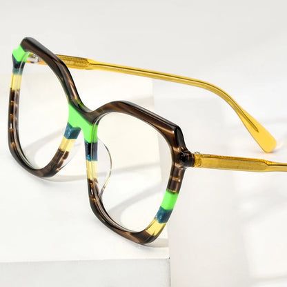 HEPIDEM Multicolor Acetate Eyeglasses Frame Women 2023 New Cat Eye Glasses Cateye Spectacles Eyewear 9278