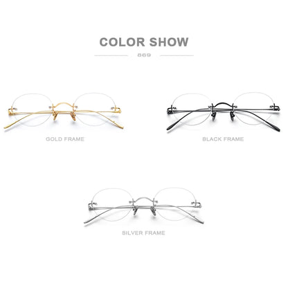 FONEX B Titanium Rimless Glasses Frame Women Eyeglasses Frames Men New Vintage Retro Oval Eyewear