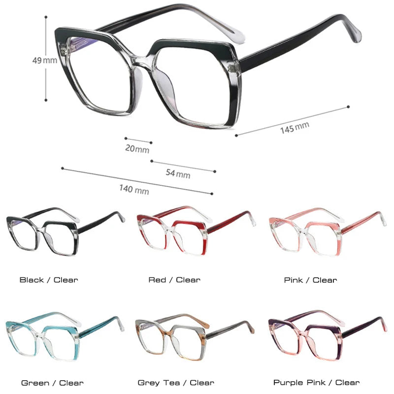 SHAUNA Retro Anti Blue Light TR90 Square Women Glasses Frame Clear Optical Lens Eyewear Men Spring Hinge Computer Glasses