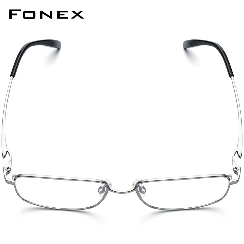 FONEX Streifen Design Titan Brille Männer 2023 Neue Retro Quadratische Brille F85755