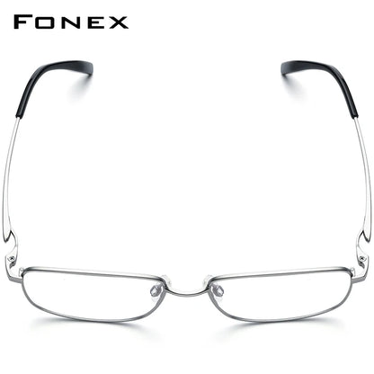 FONEX Stripe Design Titanium Glasses Men 2023 New Retro Square Eyeglasses Eyewear F85755