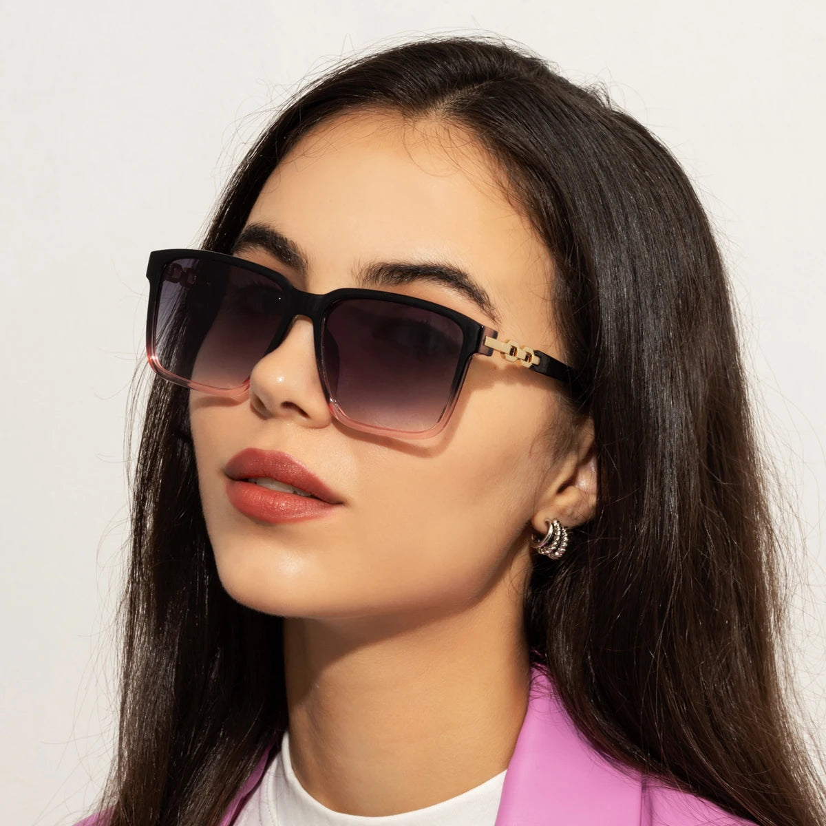 Mode Sonnenbrillen für Frauen Square Style Sonnenbrillen Zubehör Gradient Lens Anti-UV400 Luxusmarke Oculus Brillen Weiblich