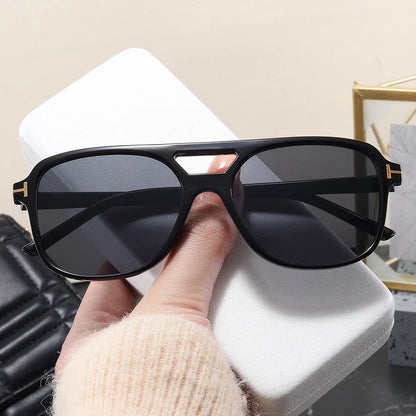 Fashion Square Pilot Sunglasses Women Oversized Double Bridge Big Sun Glasses Unisex Shades Eyewear UV400