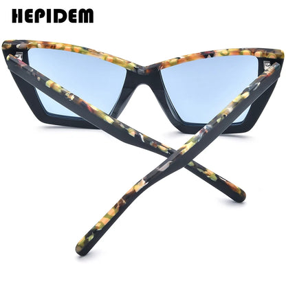 HEPIDEM Matte Acetat Polarisierte Sonnenbrille Männer UV400 2023 Bunte Retro Trendy Design Cat Eye Sonnenbrille Frauen Shades H9290T