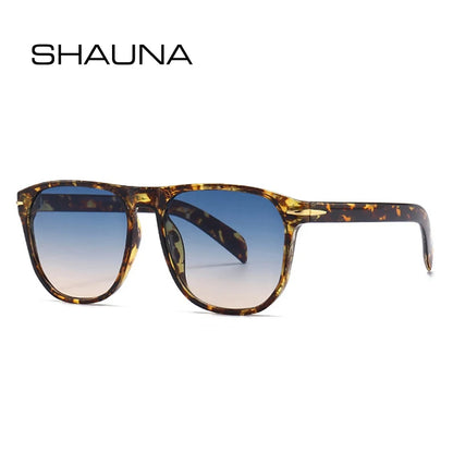 SHAUNA Lunettes de soleil carrées tendance pour femmes, nuances dégradées UV400, pour hommes, rétro, rivets, décoration, lunettes de soleil