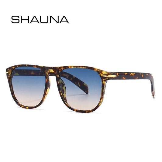 SHAUNA Lunettes de soleil carrées tendance pour femmes, nuances dégradées UV400, pour hommes, rétro, rivets, décoration, lunettes de soleil