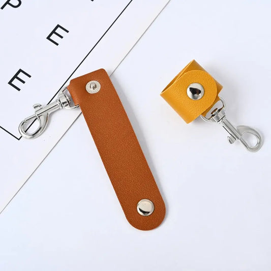 Simple Leather Keychain Creative Anti-lost Bag Pendant Key Chain High Quality PU Keychain Pendant Men Women