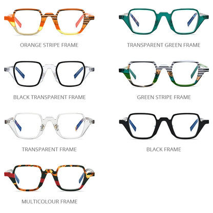 HEPIDEM Multicolor Acetate Glasses Men 2022 New Square Eyeglasses Frame Women Spectacles Eyewear 9216