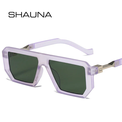 SHAUNA Retro Quadratische Sonnenbrille Damen Mode Jelly Farbe Brillen Shades UV400 Männer Trendy Punk Klare Farbverlauf Sonnenbrille