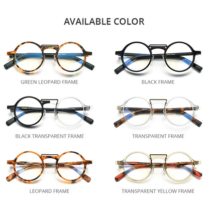 HEPIDEM Acetate Glasses Men 2022 Vintage Retro Round Eyeglasses Frame Women Spectacles Eyewear 9194