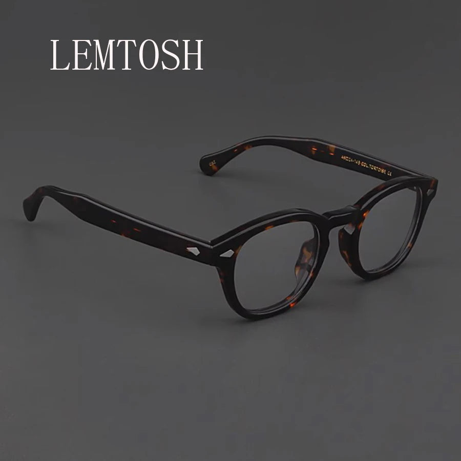 Monture de lunettes pour hommes Johnny Depp Lemtosh Style Lunettes Verres transparents Marque Designer Ordinateur Femmes Rétro Monture en acétate Lunettes de vue