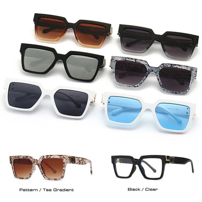 SHAUNA Retro Square Colorful Women Luxury Sunglasses Brand Designer Gradient Mirror Shades UV400 Men Trending Sun Glasses