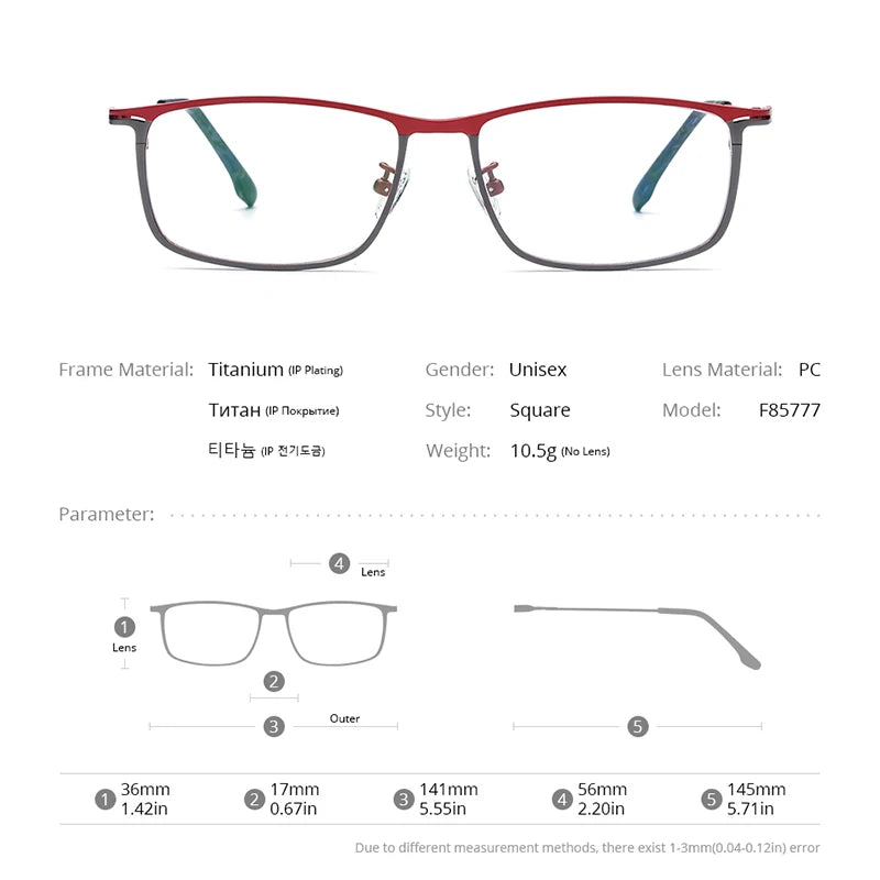 FONEX Colorful Titanium Glasses Men 2023 New Retro Square Eyeglasses Women Matte Eyewear F85777