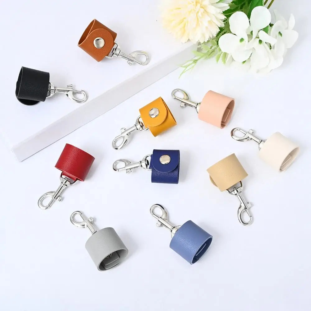 Simple Leather Keychain Creative Anti-lost Bag Pendant Key Chain High Quality PU Keychain Pendant Men Women