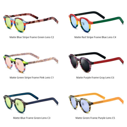 HEPIDEM Colorful Acetate Polarized Sunglasses Men 2024 New Trendy Retro Design Square Sun Glasses UV400 Women Shades H9368T