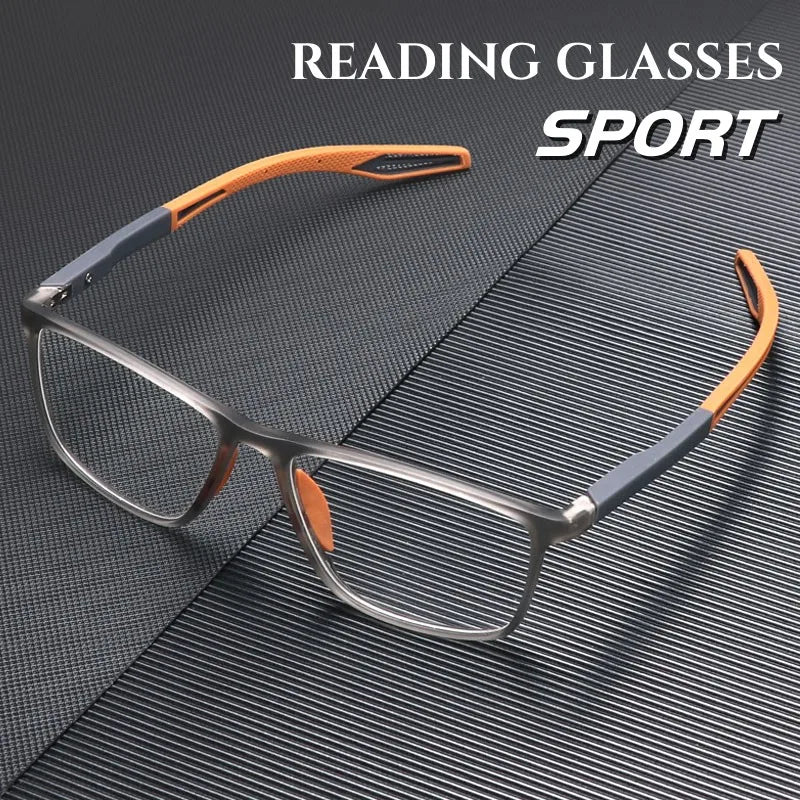 Fashion TR90 Reading Glasses for Men Spring Leg Sports Presbyopia Glasses Anti Blue Light Glasses +100 ~+400 Fashion TR90 Readin