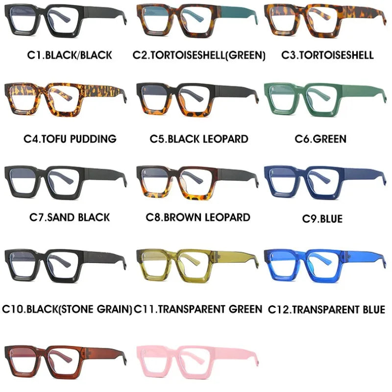 Neue Mode Anti Blau Licht Quadratische Brille Rahmen Für Frauen Männer Rerto Einfache Klare Linse Lesen Brillen Optische Gläser Großhandel