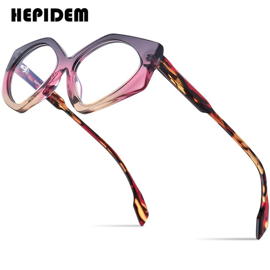 Lunettes en acétate dégradé HEPIDEM pour hommes et femmes, design diamant, œil de chat, lunettes de vue 2023, lunettes H9333